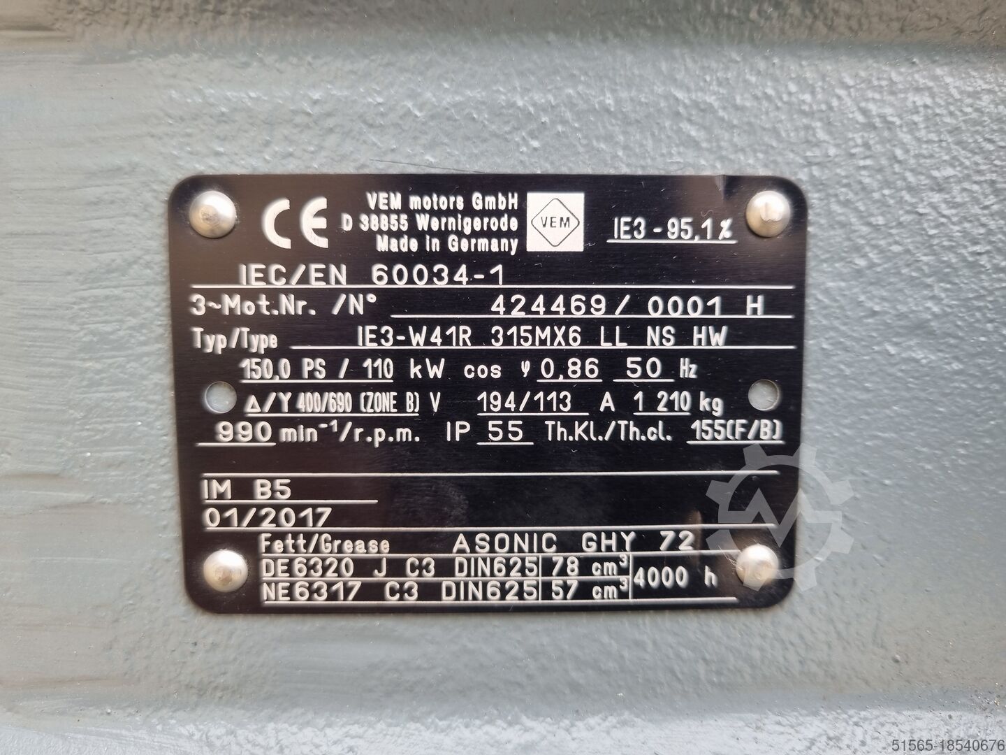 ▷ VEM IE3-W41R 315MX6 LL NS HW 110Kw yeni satın almak ✓