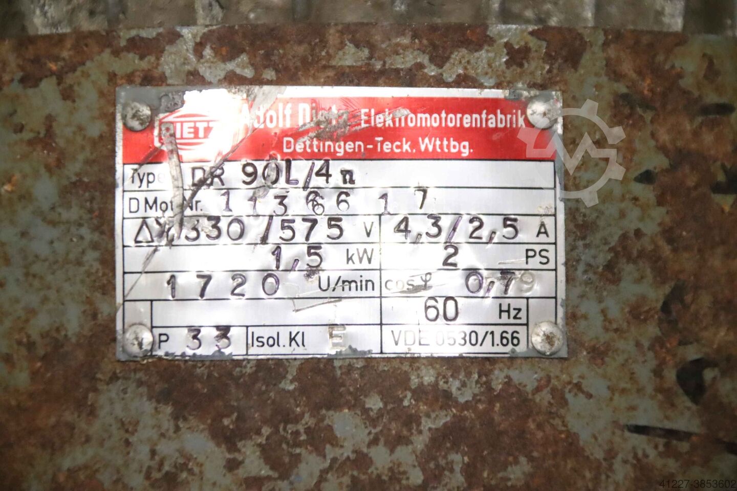 ▷used Electric motor 1.5 kW 1720 rpm Dietz DR 90L/4n for sale