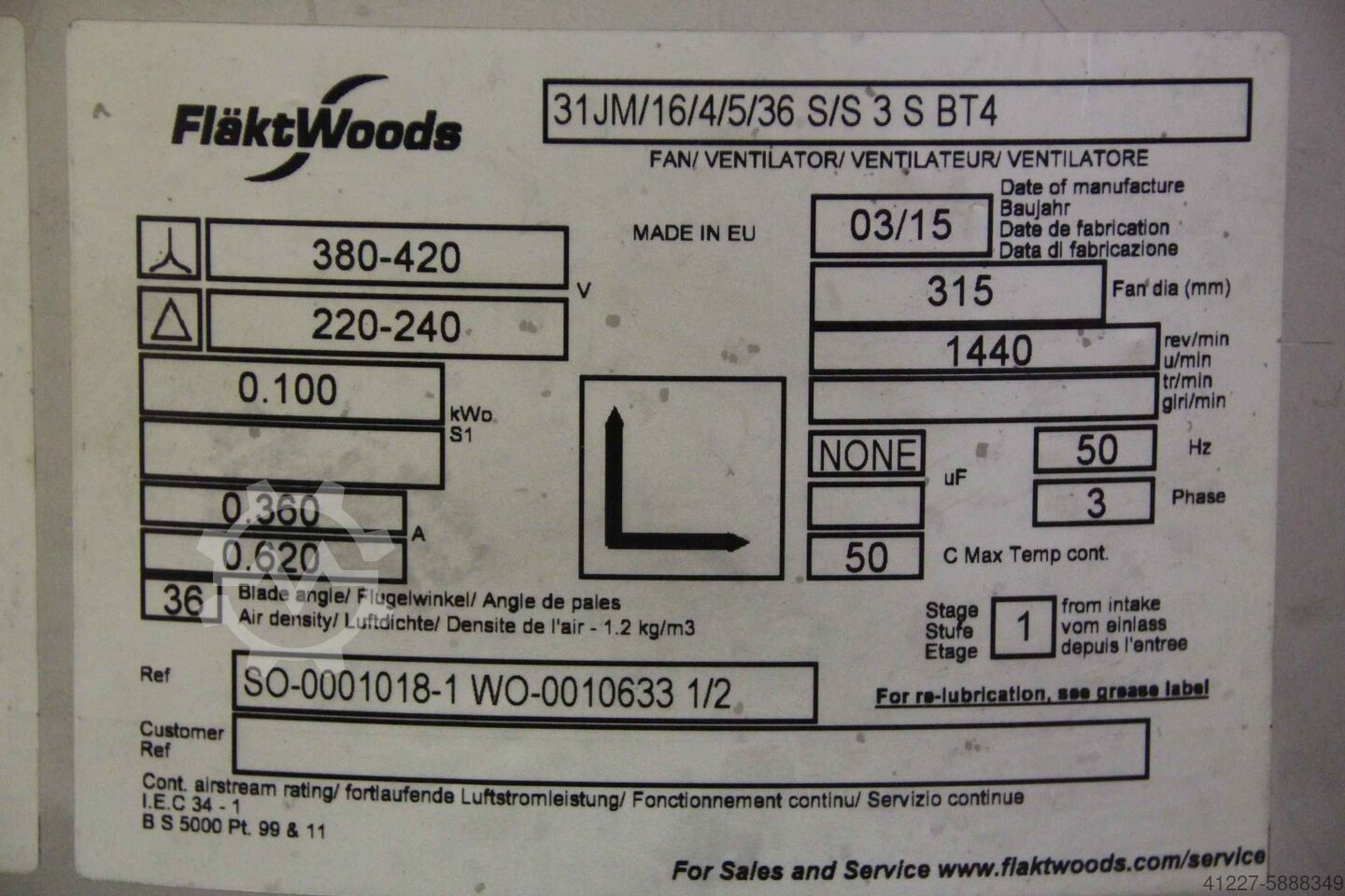 Flaktwoods Motor 315mm – Passt Für DX321460 Und  Produktbild-Vorschau 2