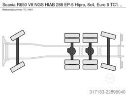 Scania R650 V8 NGS HIAB 288 EP-5 Hipro, 8x4, Euro 6