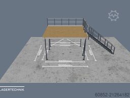 21,25 m² Lagerbühne + Treppe 500 kg/m² Geländer an zwei Seiten, Oberkante 300cm