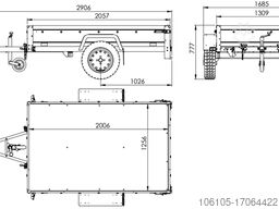 Unitrailer 201 KIPP mit Laubgitter und Hochplane