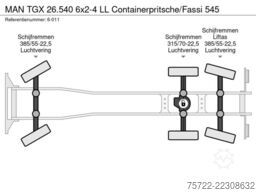 MAN TGX 26.540 6x2-4 LL Containerpritsche/Fassi 545