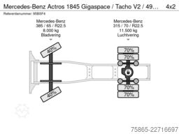 Mercedes-Benz Actros 1845 Gigaspace / Tacho V2 / 496 dkm / Hy...