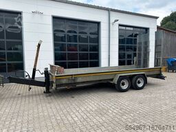 Demmler TT119 Tiefladeranhänger mit Rampen Fräse