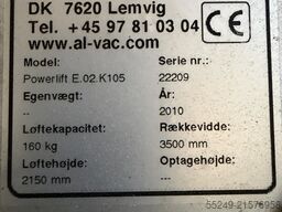 Al-Vac Powerlift 3500 mm. 160 kg.