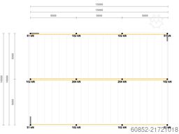 10x15m Lagerbühne , Belastung : 500kg/qm Unterkante: 2,5m ,ca. 150qm Systembühne