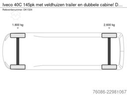 Iveco 40C 145pk met veldhuizen trailer en dubbele cab...