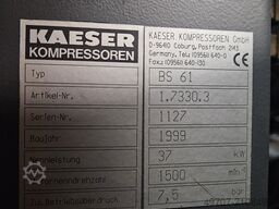 Kaeser BS61 37kw 6,1m3/h  7,5bar screwcompressor