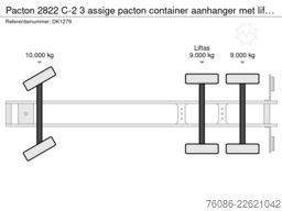 Pacton 2822 C-2 3 assige pacton container aanhanger me...