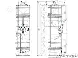90m³ stainless steel tank with heating and a robust funnel
