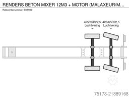 RENDERS BETON MIXER 12M3 + MOTOR (MALAXEUR/MISCHER)