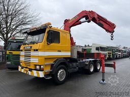 Kamyon üzerine monteli vinç Scania R143 450 V8 6X4 Kran Palfinger 45000 / Oldtimer