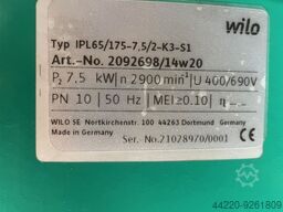 Wilo Typ IPL 65/175 -7,5 kw / 2-K3-S1