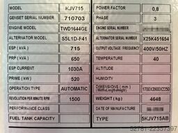 Volvo TWD1644GE - 715 kVA Generator - DPX-18884.1-O