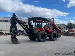 Huddig 1260C Backhoe w/ Palfinger crane, Lift, rototilt a