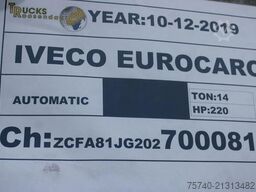 Iveco Eurocargo 140e22 + EURO 6 + LOW KM + chereau