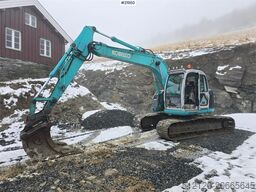 Kobelco SK135 SR LC tracked excavator with digging bucket