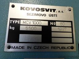 KOVOSVIT MAS A.S. Model MCV 1000