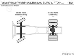 Volvo FH 500  YV2RT40A5JB855299   EURO 6, PTO Hydraul...