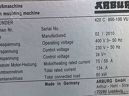Arburg Allrounder 420C 800-100 VU
