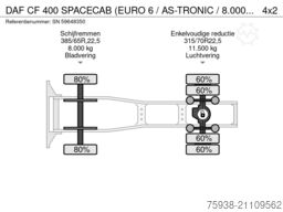 DAF CF 400 SPACECAB (EURO 6 / AS-TRONIC / 8.000 KG...