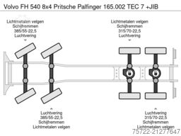 Volvo FH 540 8x4 Pritsche Palfinger 165.002 TEC 7 +JIB