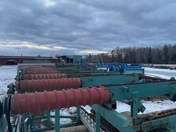 Roller conveyor with chain cross conveyor