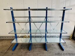 ca. 3,15 lfm. Kragarmregal mit Fachböden H: 250cm 140 kg/Arm META Multistrong