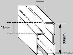 Link 51 Boltless XL/ 2.700 mm/ K 80 x 45 mm/ Stufentraverse