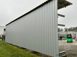 Kragarmregal mit Dach & Rückwand H:400cm Fuß + 3 Ebenen