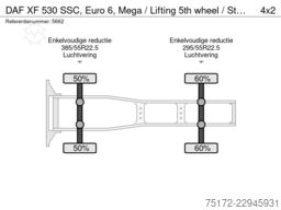DAF XF 530 SSC, Euro 6, Mega / Lifting 5th wheel / ...