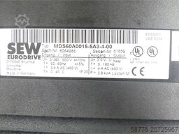 SEW-EURODRIVE Eurodrive MDX60A0015-5A3-4-00 + MDS60A0015-5A3-4-00 generalüberholt mit 12 Monaten Gewährleistung