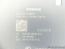 Siemens 6GK5208-0BA00-2FC2 Industrial Ethernet Switch SN: SVPM6196454 - ungbr. -