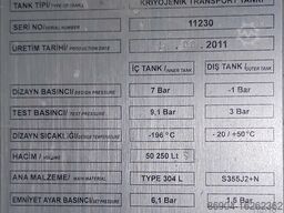 Cryocan LNG gas tank semi trailer for LNG, methane cryogenic