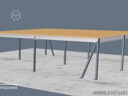 10x10m Lagerbühne , Belastung : 500kg/qm Unterkante: 2,5m , ca. 100qm Systembühne