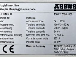 Arburg ALLROUNDER 1500 T 2000-800