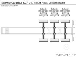 Schmitz Cargobull SCF 24 / 1x Lift Axle / 2x Extendable