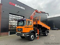 MAN 18.284 4x4 3 zijdige kipper/ Kraan