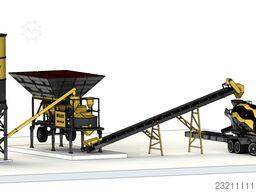 FABO Mobile Concrete Batching Plant 30 m3/h Mobile Concrete Batching Plant