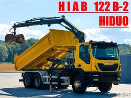 IVECO TRAKKER 360 Kipper 4,90 m HIAB 122 B-2 FUNK 6x4!