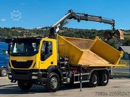 IVECO TRAKKER 360 Kipper 4,90 m HIAB 122 B-2 FUNK 6x4!