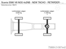 Scania S580 V8 NGS 4x2NB - NEW TACHO - RETARDER - FULL...