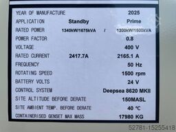 Cummins KTA50GS8 - 1.675 kVA Generator - DPX-18821