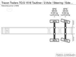 Tracon Trailers TO.S 1518 Tautliner / 2-Axle / Steering / Sideb...