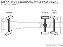 DAF CF 290 + VUILNISWAGEN + 6X2 + LIFT/STUUR AS + E...