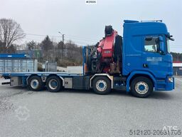 Scania R580 8x2 crane truck w/ 95t/m hmf crane, jib, winc
