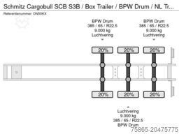 Schmitz Cargobull SCB S3B / Box Trailer / BPW Drum / NL Trailer