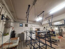 piec gazowy 3 m, kabina proszkowa transport podwieszony, 3 wanny