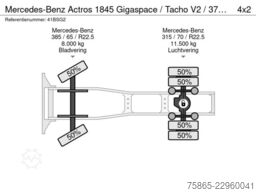 Mercedes-Benz Actros 1845 Gigaspace / Tacho V2 / 371 dkm / Bl...